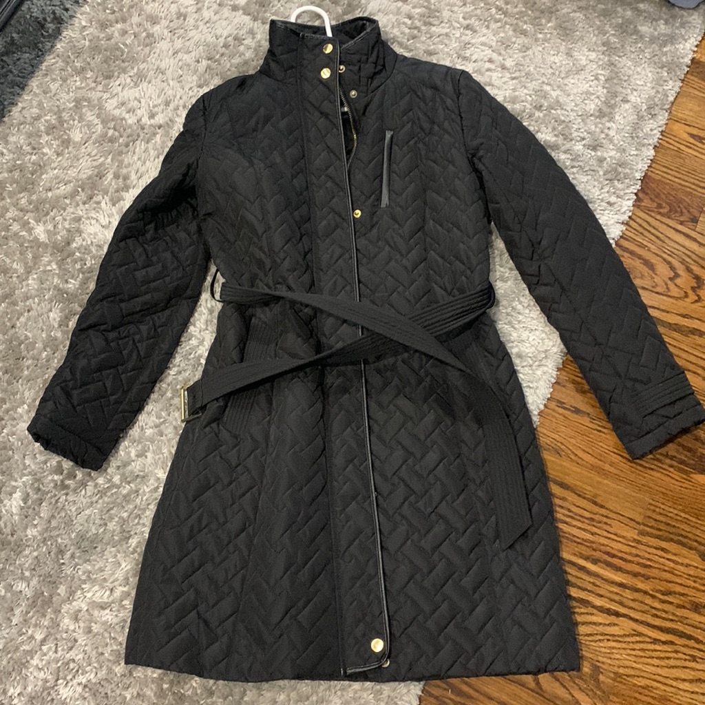 Cole Haan Black Belted Coat